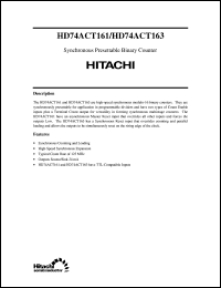 HD74ACT163 datasheet: Synchronous 4-bit Binary Counter with Synchronous Clear HD74ACT163