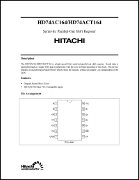 HD74ACT164 datasheet: Parallel-out Serial-In Shift Register HD74ACT164