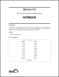 HD74AC174 datasheet: Hex D-type Flip-Flops with Clear HD74AC174