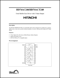 HD74ACT240 datasheet: Octal Buffers/Line Drivers/Line Receivers with inverted 3-state outputs HD74ACT240
