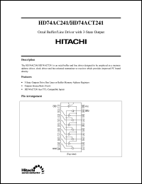 HD74AC241 datasheet: Octal Buffers/Line Drivers/Line Receivers with noninverted 3-state outputs HD74AC241