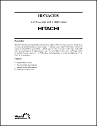 HD74AC538 datasheet: 1-of-8 Decoder with 3-State Output HD74AC538