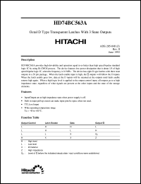 HD74BC563A datasheet: Octal D-typeTransparent Latches with 3-state outputs HD74BC563A