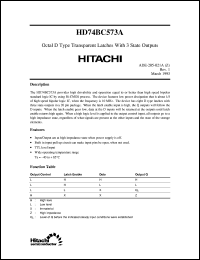 HD74BC573A datasheet: Octal D-type Transparent Latches with 3-state outputs HD74BC573A