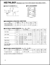 HD74LS01 datasheet: Quad. 2-input NAND Gates with Open Collector output HD74LS01
