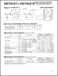 HD74LS15 datasheet: Triple 3-input AND Gates with Open Collector output HD74LS15