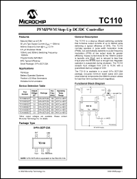 TC110303ECTTR datasheet: PFM/PWM step-up DC/DC controller, output 3.0V, Osc. Freq. 300kHz TC110303ECTTR