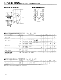 HD74LS55 datasheet: 2-wide 4-input AND-OR-INVERT Gates HD74LS55