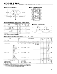 HD74LS76A datasheet: Dual J-K Flip-Flops with Preset and Clear HD74LS76A