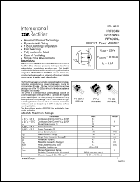 IRF634N datasheet: Power MOSFET, 250V, 8A IRF634N