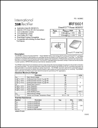 IRF6601 datasheet: Power MOSFET, 20V, 26A IRF6601