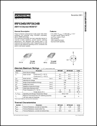 IRF634B datasheet: N-channel MOSFET, 250V, 8.1A IRF634B