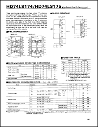 HD74LS175 datasheet: Quad. D-type Flip-Flops with Clear HD74LS175