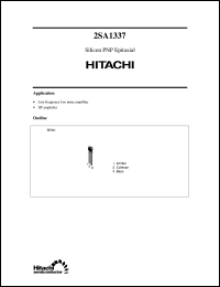 2SA1337 datasheet: Small signal general purpose transistor 2SA1337