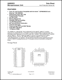 IA6805E2-PLC44I datasheet: 112bytes of RAM 0.3-6.0V; microprocessor unit IA6805E2-PLC44I