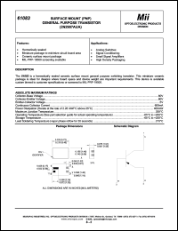 61083-300 datasheet: 10-150mA 60V surface mount (PNP) general purpose transistor 61083-300