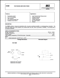 61099 datasheet: 18V photodiode-amplifier hybrid 61099