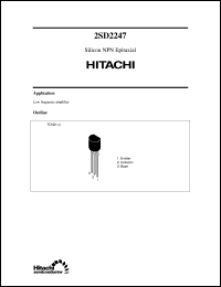 2SD2247 datasheet: Small signal general purpose transistor 2SD2247
