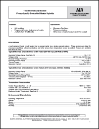 52228-B datasheet: 50V; 40 and 50W true hermetically sealed proportionally controlled metal package heater hybrid 52228-B