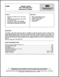 51992 datasheet: 60V; 5mA current driver DSCC DWG #5962-87617: replacement for DH0006 51992