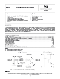 66099-003 datasheet: 6V; 40mA radiation tolerant optocoupler 66099-003