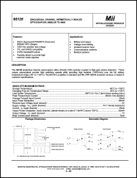 66126-012 datasheet: 5V; 40mA single/dual channel, hermetically sealed optocoupler: similar to 4N55 66126-012