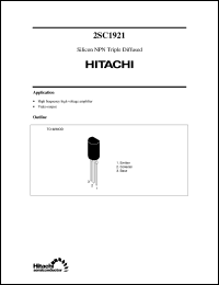 2SC1921 datasheet: Small signal general purpose transistor 2SC1921