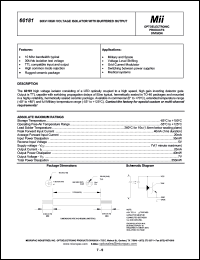 66181-011 datasheet: 5V; 25mA; 40kV high volatge isolator with buffered output 66181-011