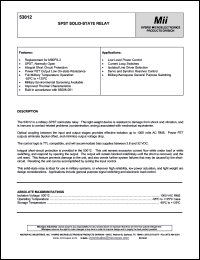 53012 datasheet: Isolation voltage:1000VAC RMS; SPST solid-state relay 53012