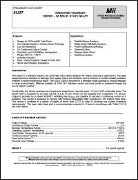 53257 datasheet: 2A; 120V solid state relay, radiation tolerant 53257