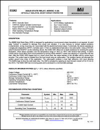 53262 datasheet: 0.5A; 400V; solid state relay: optically isolated, short circuit protected 53262