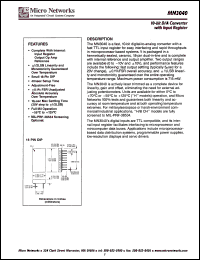 MN3040H/BCH datasheet: 10-bit D/A converter with input register MN3040H/BCH