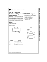 5962-88704012A datasheet: Quad 2-Input Multiplexer with TRI-STATE Outputs 5962-88704012A