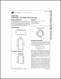 54ACT283DMQB datasheet: 4-Bit Binary Full Adder with Fast Carry 54ACT283DMQB