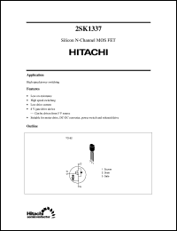 2SK1337 datasheet: Power switching MOSFET 2SK1337