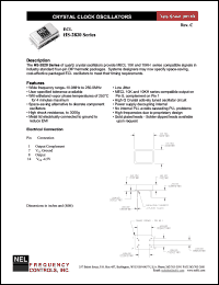 HS2829 datasheet: 5 V,customer specific, ECL crystal clock oscillator HS2829