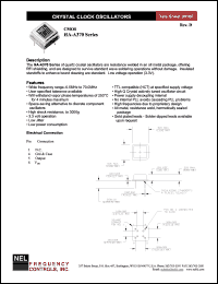 HAA370 datasheet: 3.3 V,+/-100 ppm, CMOS crystal clock oscillator HAA370