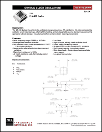 HAA16A datasheet: 3.3 V,+/-20 ppm, TTL crystal clock oscillator HAA16A
