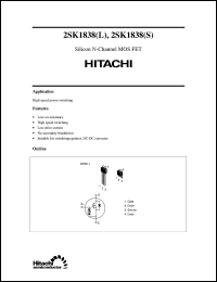 2SK1838(L) datasheet: Power switching MOSFET 2SK1838(L)