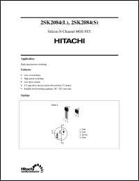 2SK2084(L) datasheet: Power switching MOSFET 2SK2084(L)