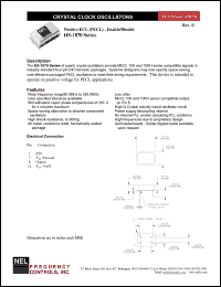 HS1879 datasheet: 5 V, customer specific, positive ECL crystal clock oscillator HS1879