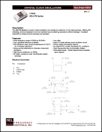 HSA37C datasheet: 3.3 V, +/-100 ppm, CMOS crystal clock oscillator HSA37C