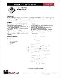 HA879 datasheet: 5 V, customer specific, positive ECL crystal clock oscillator HA879