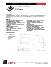 SJA292A datasheet: 3.3 V, +/-20 ppm, differential positive ECL crystal clock oscillator SJA292A