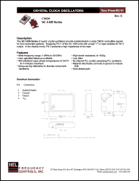 SCA142A datasheet: 3.3 V, +/-20 ppm,  CMOS crystal clock oscillator SCA142A