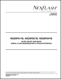 NX25F011B-3S-R datasheet: 3 V, 1M-bit flash memory with 4-pin SPI interface NX25F011B-3S-R