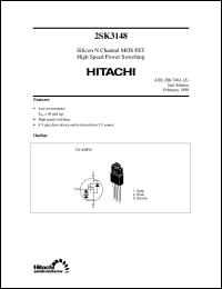 2SK3148 datasheet: Power switching MOSFET 2SK3148