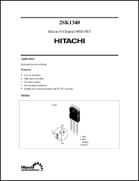 2SK1340 datasheet: Power switching MOSFET 2SK1340