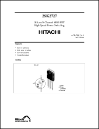 2SK2727 datasheet: Power switching MOSFET 2SK2727