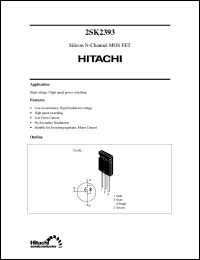 2SK2393 datasheet: Power switching MOSFET 2SK2393